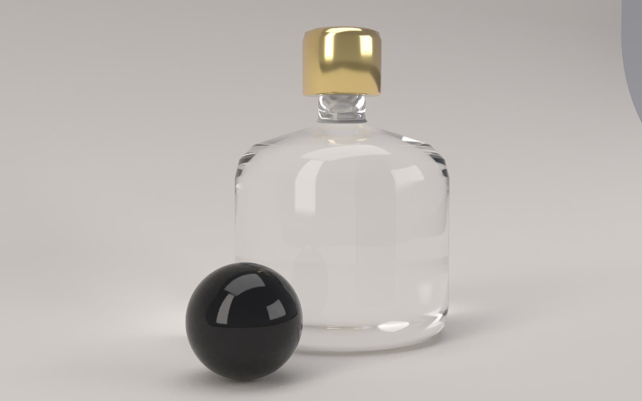The perfume bottle with everything sharp