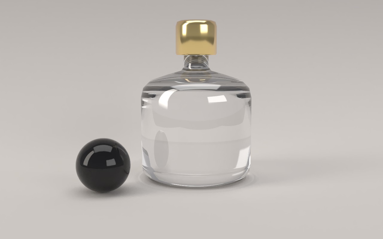 The perfume bottle with the index of refraction of diamond