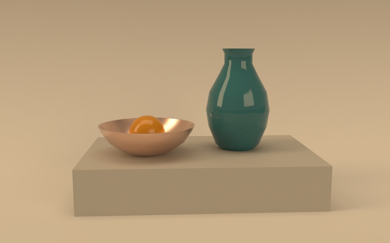 The still life in golden studio light
