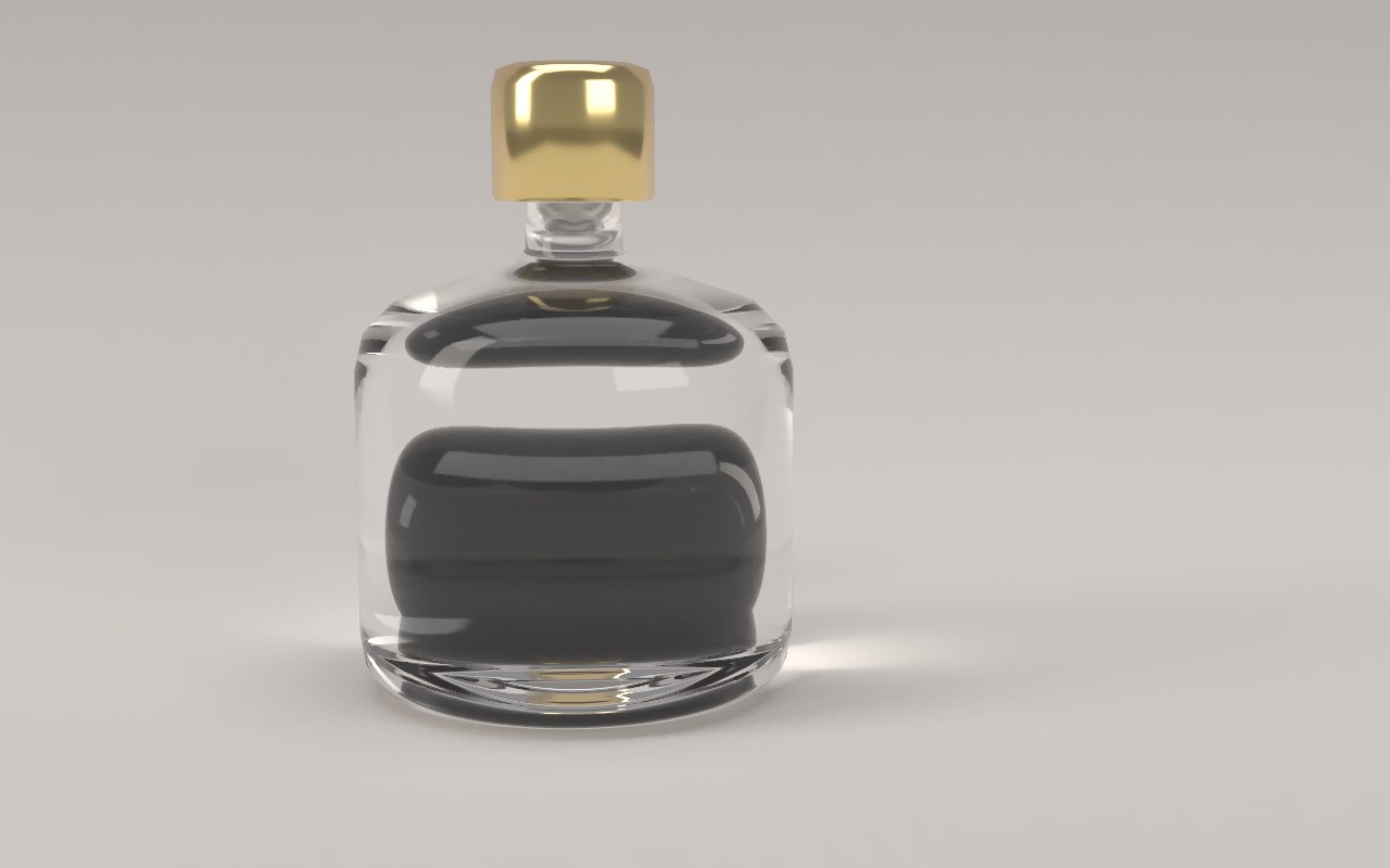 The perfume bottle two thirds of the way round