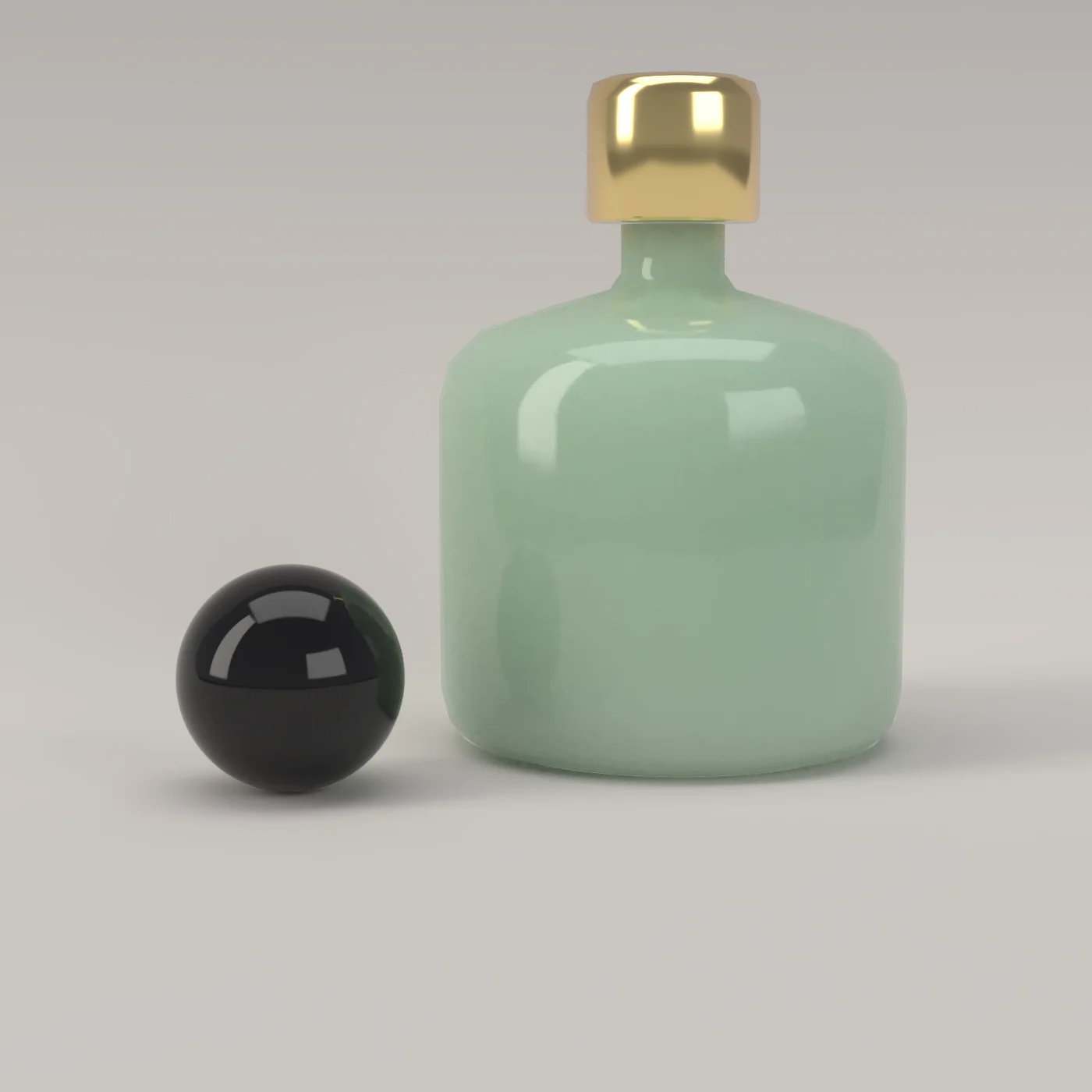 The perfume bottle in jade.
