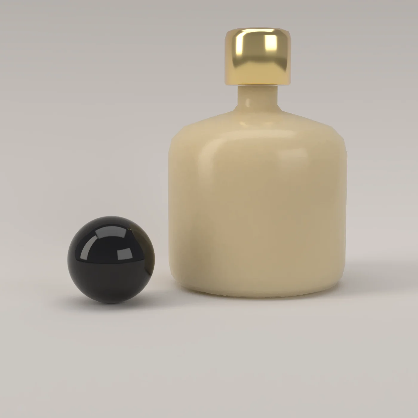 The perfume bottle in wax.